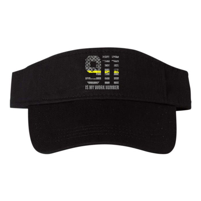 911 Is My Work Number Funny Dispatcher Gift Valucap Bio-Washed Visor