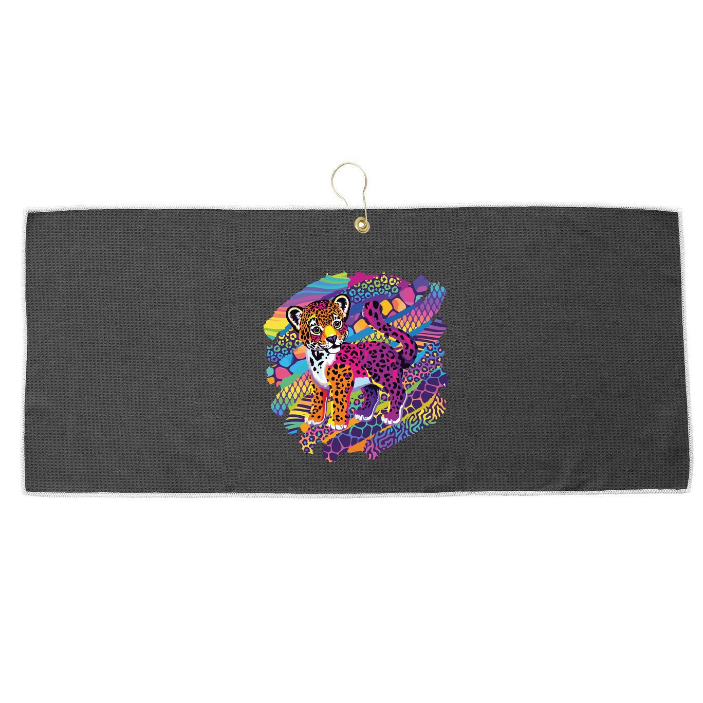 90s Inspired Tiger Large Microfiber Waffle Golf Towel