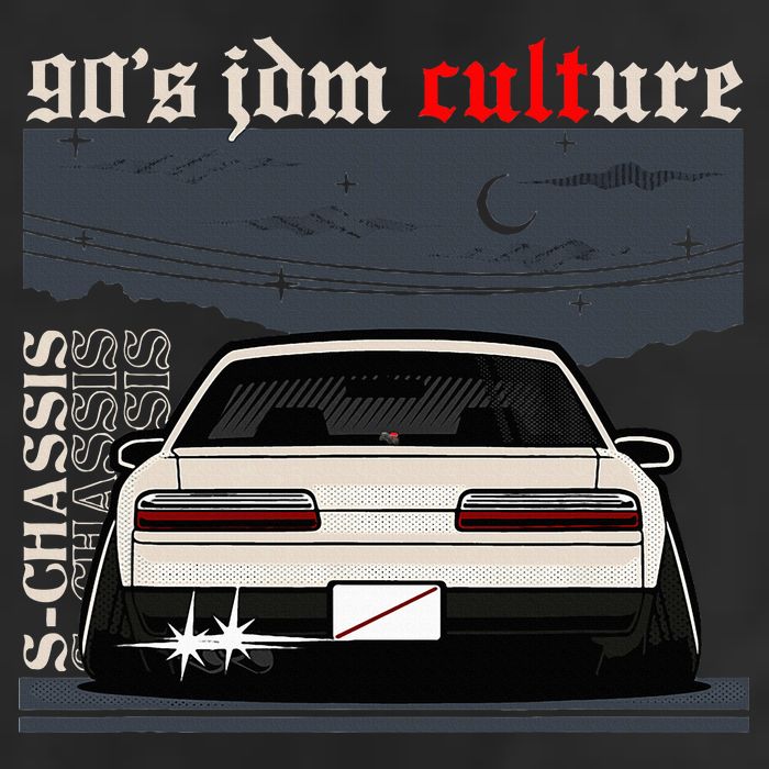 90s Jdm Culture S13 Car 7 Panel Mesh Trucker Snapback Hat