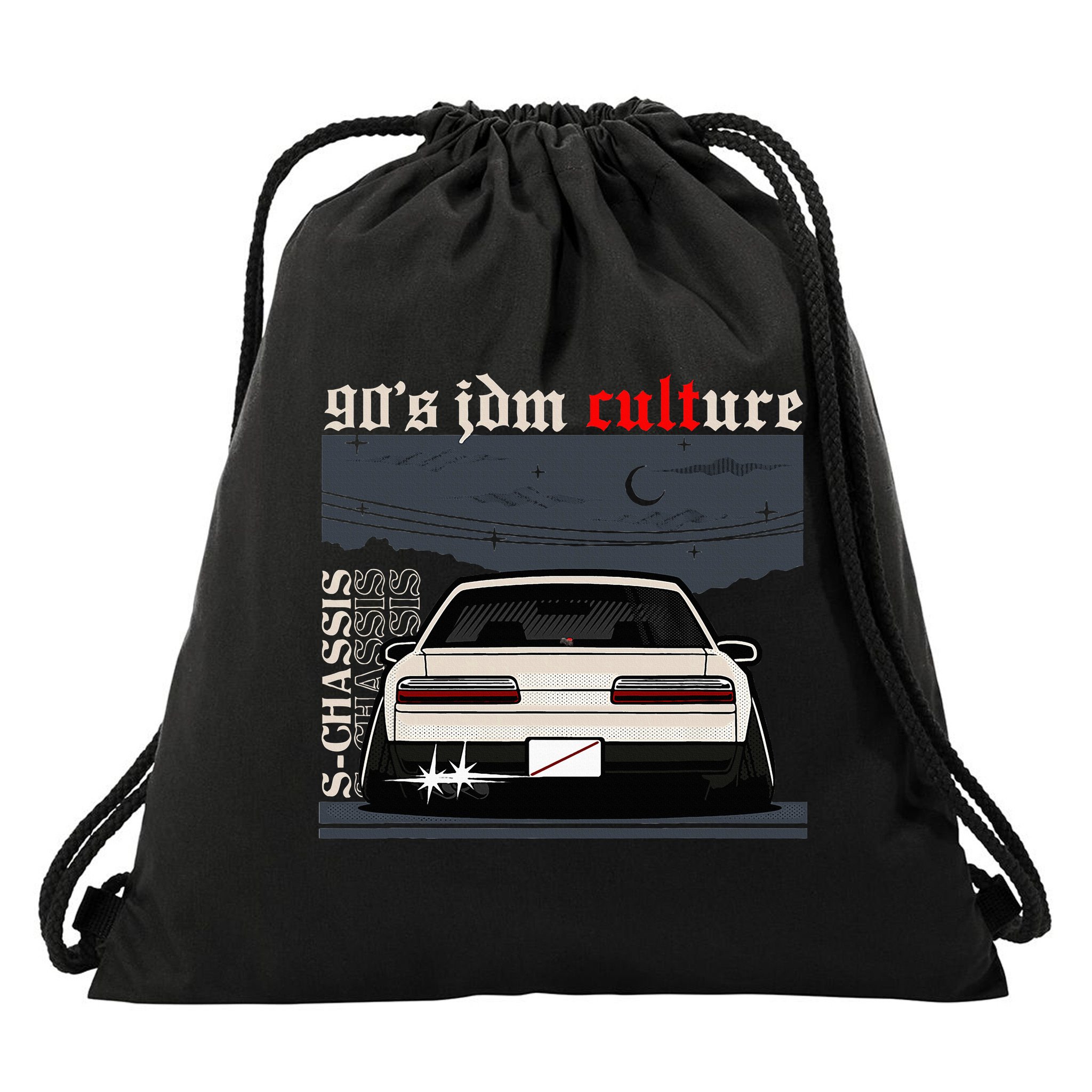 90s Jdm Culture S13 Car Drawstring Bag