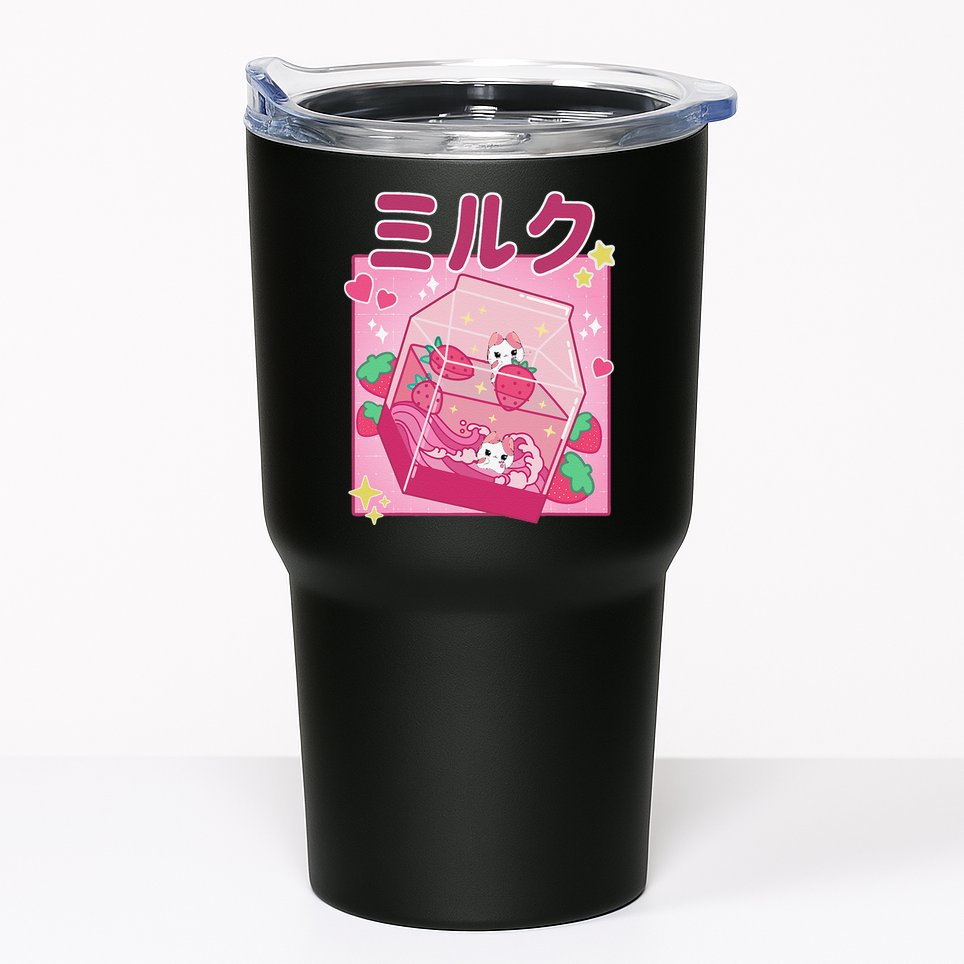 90s Kawaii Strawberry Milk Cute Women Japanese Anime Tumbler