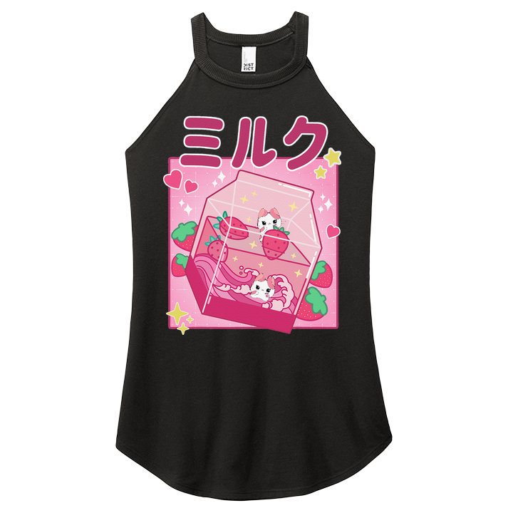 90s Kawaii Strawberry Milk Cute Women Japanese Anime Women's Perfect Tri Rocker Tank