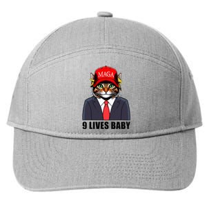 9 Lives Baby Trump 2024 You Missed Again Cat Maga 7-Panel Snapback Hat