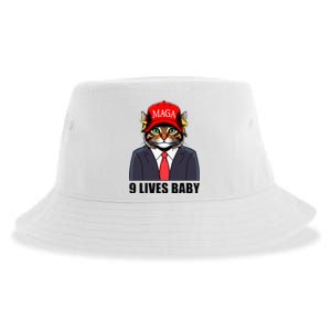 9 Lives Baby Trump 2024 You Missed Again Cat Maga Sustainable Bucket Hat