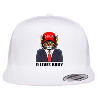 9 Lives Baby Trump 2024 You Missed Again Cat Maga Flat Bill Trucker Hat