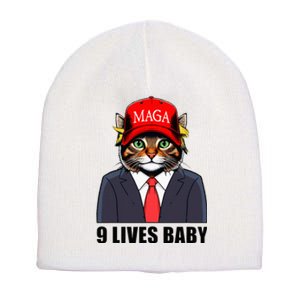 9 Lives Baby Trump 2024 You Missed Again Cat Maga Short Acrylic Beanie