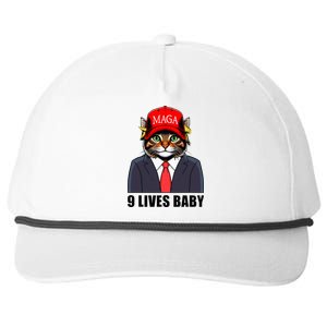 9 Lives Baby Trump 2024 You Missed Again Cat Maga Snapback Five-Panel Rope Hat