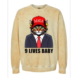 9 Lives Baby Trump 2024 You Missed Again Colorblast Crewneck Sweatshirt