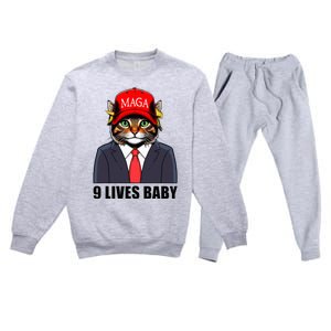 9 Lives Baby Trump 2024 You Missed Again Premium Crewneck Sweatsuit Set