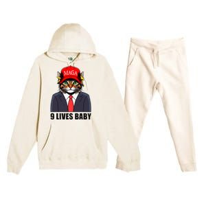 9 Lives Baby Trump 2024 You Missed Again Premium Hooded Sweatsuit Set