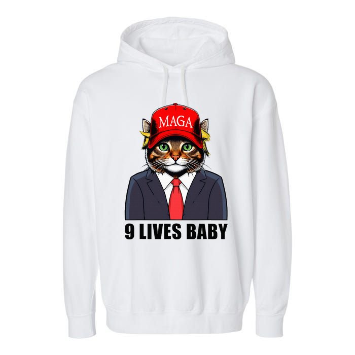 9 Lives Baby Trump 2024 You Missed Again Garment-Dyed Fleece Hoodie