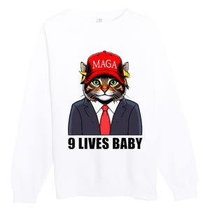 9 Lives Baby Trump 2024 You Missed Again Premium Crewneck Sweatshirt