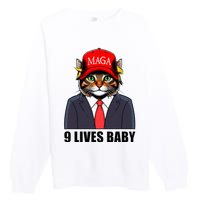 9 Lives Baby Trump 2024 You Missed Again Premium Crewneck Sweatshirt