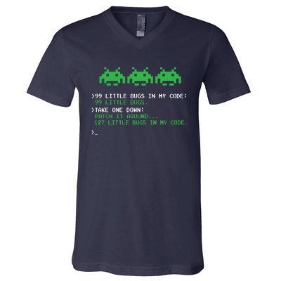 99 Little Bugs In The Code Software Engineer Programmer V-Neck T-Shirt