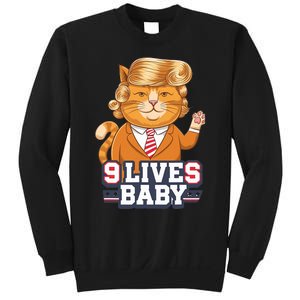 9 Lives Baby Trump Cat Funny Political Humor Design Sweatshirt