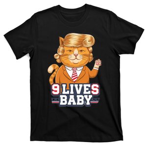 9 Lives Baby Trump Cat Funny Political Humor Design T-Shirt