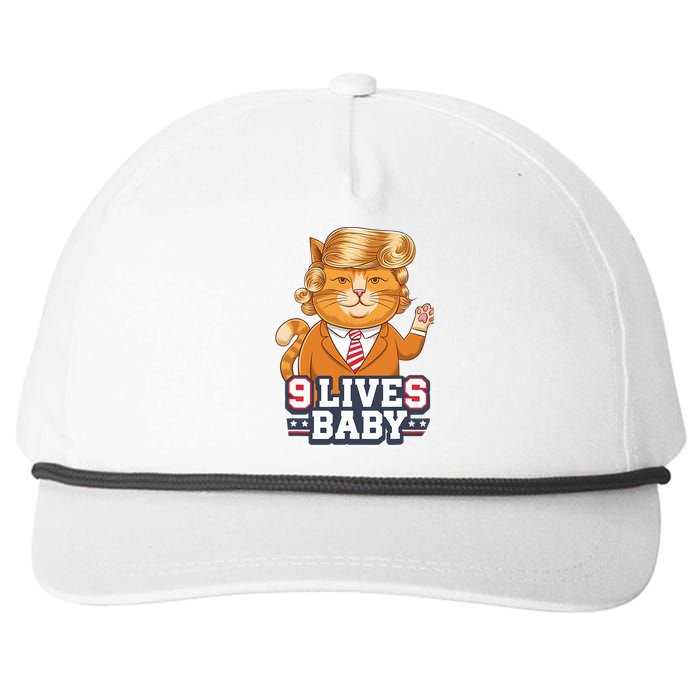 9 Lives Baby Trump Cat Funny Political Humor Design Snapback Five-Panel Rope Hat