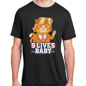 9 Lives Baby Trump Cat Funny Political Humor Design Adult ChromaSoft Performance T-Shirt