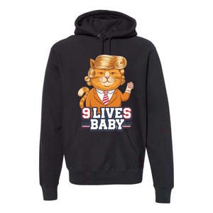 9 Lives Baby Trump Cat Funny Political Humor Design Premium Hoodie