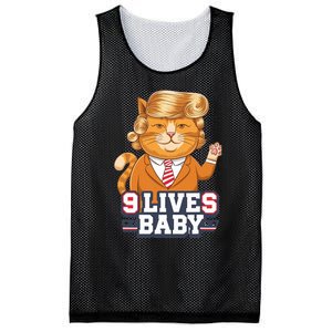 9 Lives Baby Trump Cat Funny Political Humor Design Mesh Reversible Basketball Jersey Tank