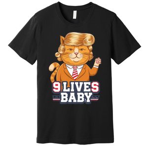 9 Lives Baby Trump Cat Funny Political Humor Design Premium T-Shirt