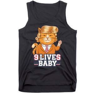 9 Lives Baby Trump Cat Funny Political Humor Design Tank Top