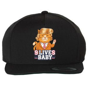 9 Lives Baby Trump Cat Funny Political Humor Design Wool Snapback Cap