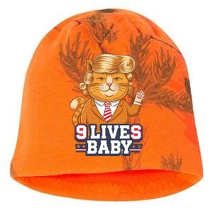 9 Lives Baby Trump Cat Funny Political Humor Design Kati - Camo Knit Beanie