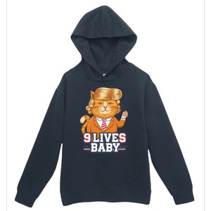 9 Lives Baby Trump Cat Funny Political Humor Design Urban Pullover Hoodie