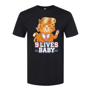 9 Lives Baby Trump Cat Funny Political Humor Design Softstyle CVC T-Shirt