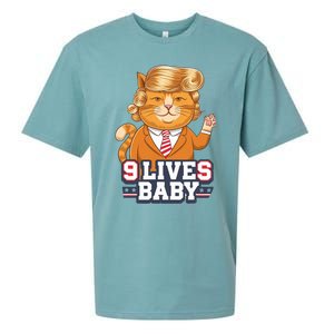 9 Lives Baby Trump Cat Funny Political Humor Design Sueded Cloud Jersey T-Shirt