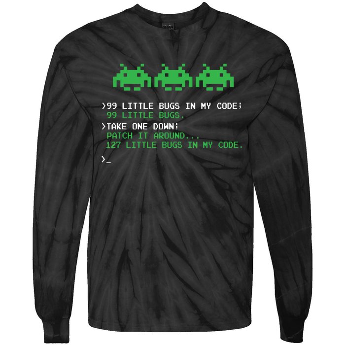 99 Little Bugs In The Code Software Engineer Programmer Tie-Dye Long Sleeve Shirt