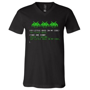 99 Little Bugs In The Code Software Engineer Programmer V-Neck T-Shirt