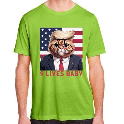 9 Lives Baby Funny Cat Trump Nine Lives Cat In Suite Adult ChromaSoft Performance T-Shirt