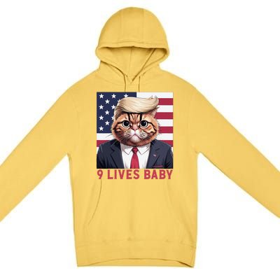 9 Lives Baby Funny Cat Trump Nine Lives Cat In Suite Premium Pullover Hoodie