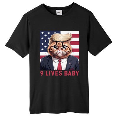 9 Lives Baby Funny Cat Trump Nine Lives Cat In Suite Tall Fusion ChromaSoft Performance T-Shirt