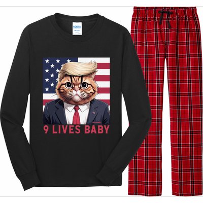 9 Lives Baby Funny Cat Trump Nine Lives Cat In Suite Long Sleeve Pajama Set