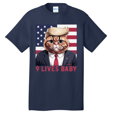 9 Lives Baby Funny Cat Trump Nine Lives Cat In Suite Tall T-Shirt