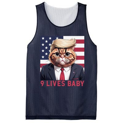 9 Lives Baby Funny Cat Trump Nine Lives Cat In Suite Mesh Reversible Basketball Jersey Tank