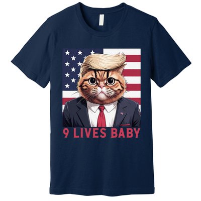 9 Lives Baby Funny Cat Trump Nine Lives Cat In Suite Premium T-Shirt