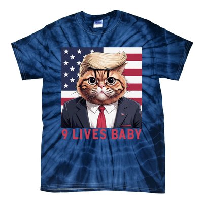 9 Lives Baby Funny Cat Trump Nine Lives Cat In Suite Tie-Dye T-Shirt