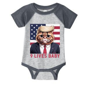 9 Lives Baby Funny Cat Trump Nine Lives Cat In Suite Infant Baby Jersey Bodysuit