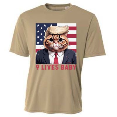 9 Lives Baby Funny Cat Trump Nine Lives Cat In Suite Cooling Performance Crew T-Shirt