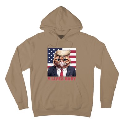 9 Lives Baby Funny Cat Trump Nine Lives Cat In Suite Hoodie