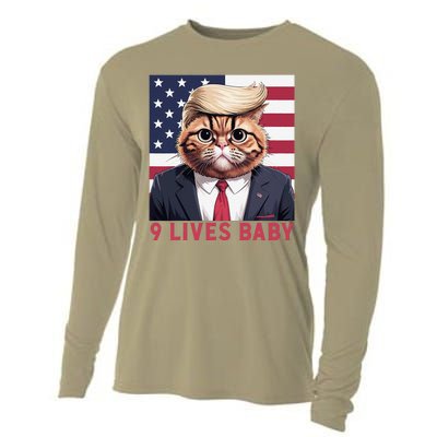 9 Lives Baby Funny Cat Trump Nine Lives Cat In Suite Cooling Performance Long Sleeve Crew