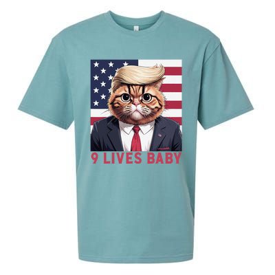 9 Lives Baby Funny Cat Trump Nine Lives Cat In Suite Sueded Cloud Jersey T-Shirt