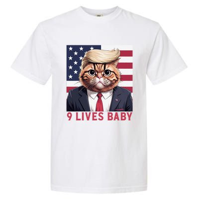 9 Lives Baby Funny Cat Trump Nine Lives Cat In Suite Garment-Dyed Heavyweight T-Shirt