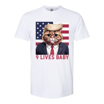 9 Lives Baby Funny Cat Trump Nine Lives Cat In Suite Softstyle CVC T-Shirt