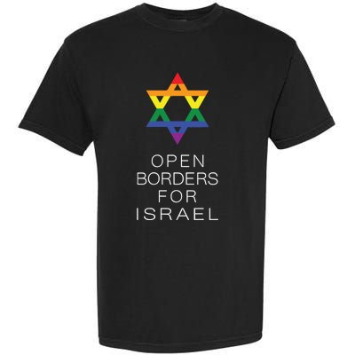 9Mmsmg Lgbtq Jewish Pride Open Borders For Israel Garment-Dyed Heavyweight T-Shirt