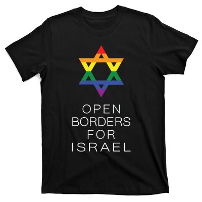 9Mmsmg Lgbtq Jewish Pride Open Borders For Israel T-Shirt